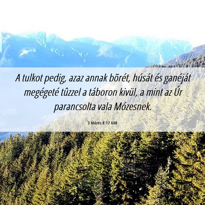 Picture 06 - 3 Mózes 8:17 KAR - A tulkot pedig, azaz annak bõrét, húsát és - Bible Verse Picture