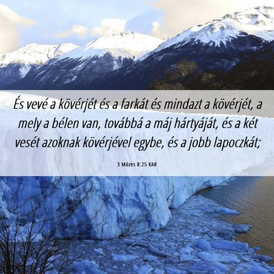 Picture 06 - 3 Mózes 8:25 KAR - És vevé a kövérjét és a farkát és mindazt - Bible Verse Picture