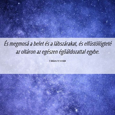 Picture 06 - 3 Mózes 9:14 KAR - És megmosá a belet és a lábszárakat, és - Bible Verse Picture