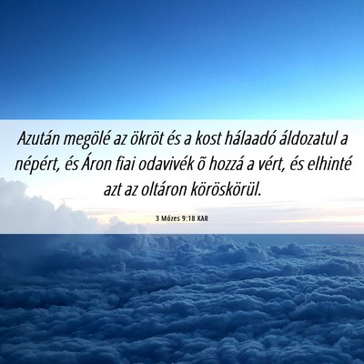 Picture 06 - 3 Mózes 9:18 KAR - Azután megölé az ökröt és a kost hálaadó - Bible Verse Picture