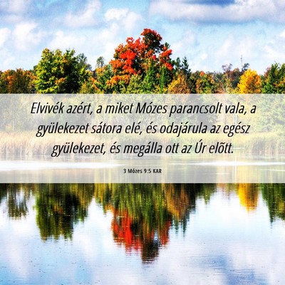 Picture 06 - 3 Mózes 9:5 KAR - Elvivék azért, a miket Mózes parancsolt vala, - Bible Verse Picture