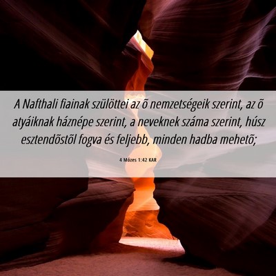 Picture 06 - 4 Mózes 1:42 KAR - A Nafthali fiainak szülöttei az õ - Bible Verse Picture