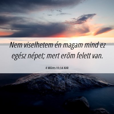 Picture 06 - 4 Mózes 11:14 KAR - Nem viselhetem én magam mind ez egész népet; - Bible Verse Picture