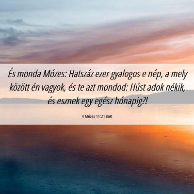 Picture 06 - 4 Mózes 11:21 KAR - És monda Mózes: Hatszáz ezer gyalogos e nép, - Bible Verse Picture