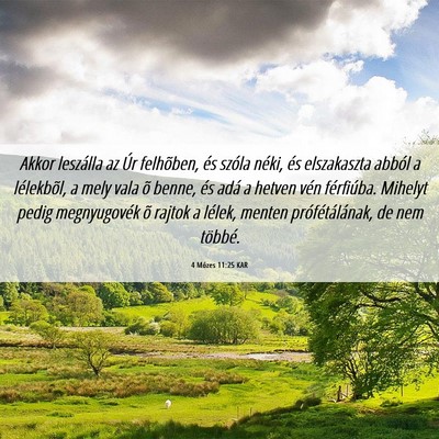 Picture 06 - 4 Mózes 11:25 KAR - Akkor leszálla az Úr felhõben, és szóla - Bible Verse Picture