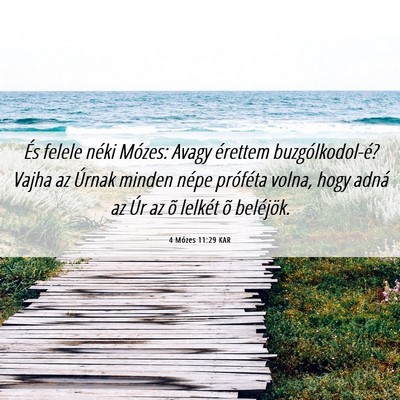 Picture 06 - 4 Mózes 11:29 KAR - És felele néki Mózes: Avagy érettem - Bible Verse Picture