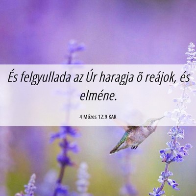 Picture 06 - 4 Mózes 12:9 KAR - És felgyullada az Úr haragja õ reájok, és - Bible Verse Picture