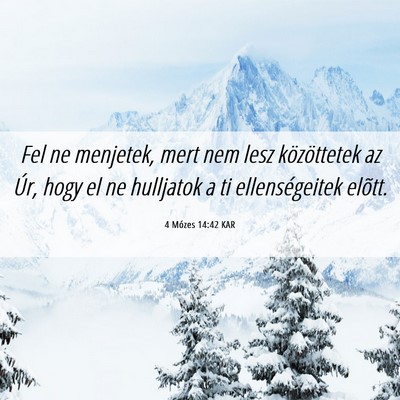 Picture 06 - 4 Mózes 14:42 KAR - Fel ne menjetek, mert nem lesz közöttetek az - Bible Verse Picture