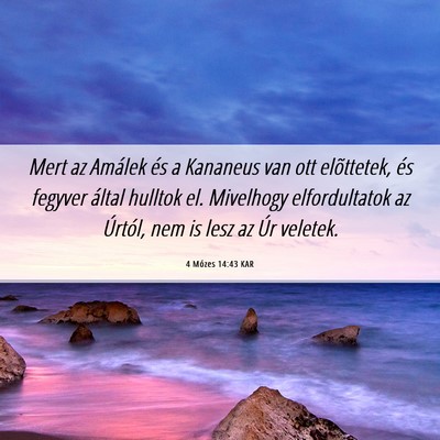 Picture 06 - 4 Mózes 14:43 KAR - Mert az Amálek és a Kananeus van ott - Bible Verse Picture