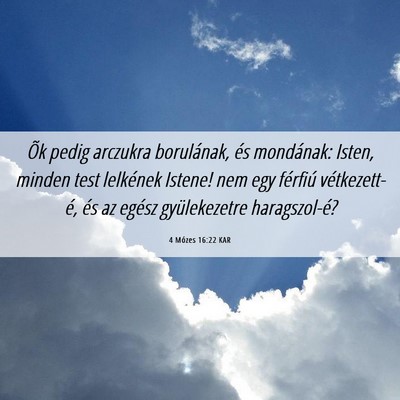 Picture 06 - 4 Mózes 16:22 KAR - Õk pedig arczukra borulának, és mondának: - Bible Verse Picture