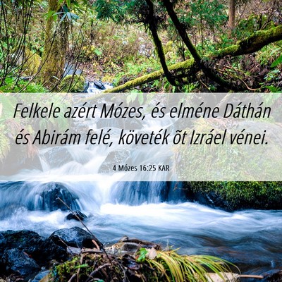 Picture 06 - 4 Mózes 16:25 KAR - Felkele azért Mózes, és elméne Dáthán és - Bible Verse Picture