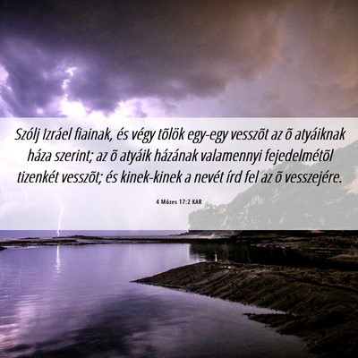 Picture 06 - 4 Mózes 17:2 KAR - Szólj Izráel fiainak, és végy tõlök egy-egy - Bible Verse Picture