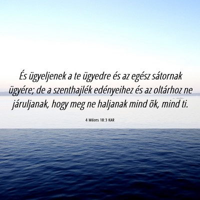 Picture 06 - 4 Mózes 18:3 KAR - És ügyeljenek a te ügyedre és az egész - Bible Verse Picture