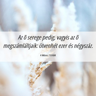 Picture 06 - 4 Mózes 2:8 KAR - Az õ serege pedig, vagyis az õ - Bible Verse Picture