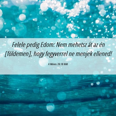 Picture 06 - 4 Mózes 20:18 KAR - Felele pedig Edom: Nem mehetsz át az én - Bible Verse Picture