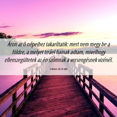 Picture 06 - 4 Mózes 20:24 KAR - Áron az õ népeihez takaríttatik: mert nem - Bible Verse Picture