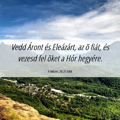 Picture 06 - 4 Mózes 20:25 KAR - Vedd Áront és Eleázárt, az õ fiát, és - Bible Verse Picture