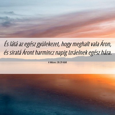 Picture 06 - 4 Mózes 20:29 KAR - És látá az egész gyülekezet, hogy meghalt - Bible Verse Picture