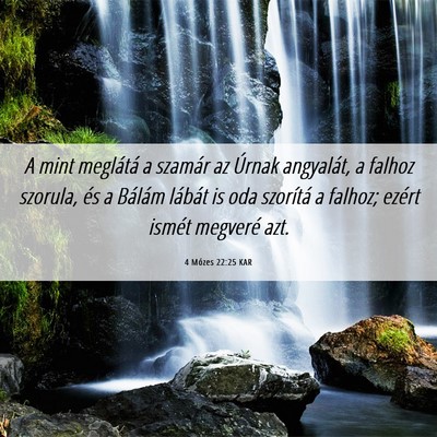 Picture 06 - 4 Mózes 22:25 KAR - A mint meglátá a szamár az Úrnak angyalát, a - Bible Verse Picture