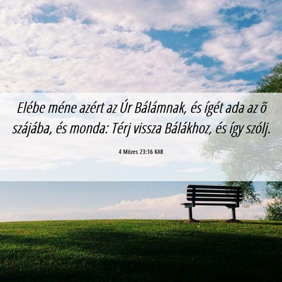 Picture 06 - 4 Mózes 23:16 KAR - Elébe méne azért az Úr Bálámnak, és ígét - Bible Verse Picture
