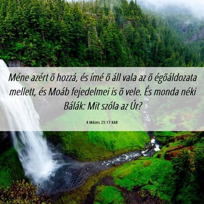 Picture 06 - 4 Mózes 23:17 KAR - Méne azért õ hozzá, és ímé õ áll vala az - Bible Verse Picture