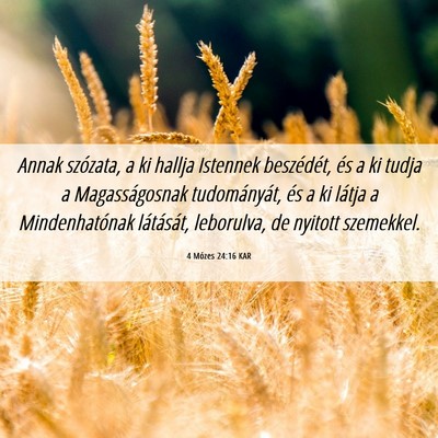 Picture 06 - 4 Mózes 24:16 KAR - Annak szózata, a ki hallja Istennek beszédét, - Bible Verse Picture