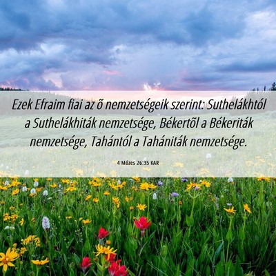 Picture 06 - 4 Mózes 26:35 KAR - Ezek Efraim fiai az õ nemzetségeik szerint: - Bible Verse Picture