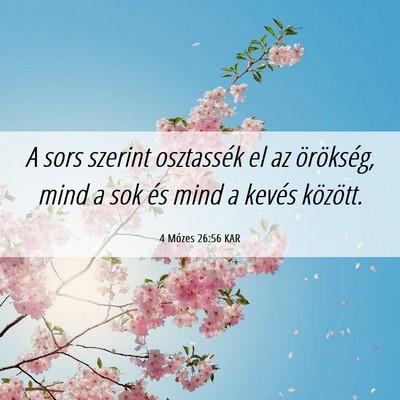 Picture 06 - 4 Mózes 26:56 KAR - A sors szerint osztassék el az örökség, mind - Bible Verse Picture