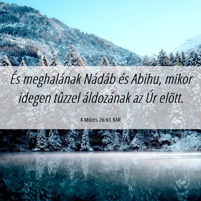 Picture 06 - 4 Mózes 26:61 KAR - És meghalának Nádáb és Abihu, mikor idegen - Bible Verse Picture