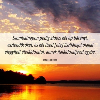Picture 06 - 4 Mózes 28:9 KAR - Szombatnapon pedig áldozz két ép bárányt, - Bible Verse Picture
