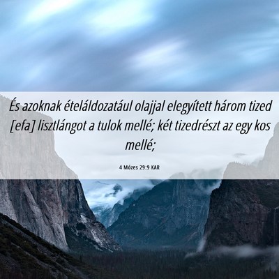 Picture 06 - 4 Mózes 29:9 KAR - És azoknak ételáldozatául olajjal elegyített - Bible Verse Picture