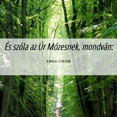 Picture 06 - 4 Mózes 3:44 KAR - És szóla az Úr Mózesnek, - Bible Verse Picture