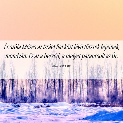 Picture 06 - 4 Mózes 30:1 KAR - És szóla Mózes az Izráel fiai közt lévõ - Bible Verse Picture