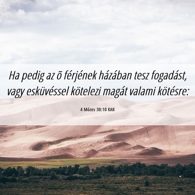 Picture 06 - 4 Mózes 30:10 KAR - Ha pedig az õ férjének házában tesz - Bible Verse Picture