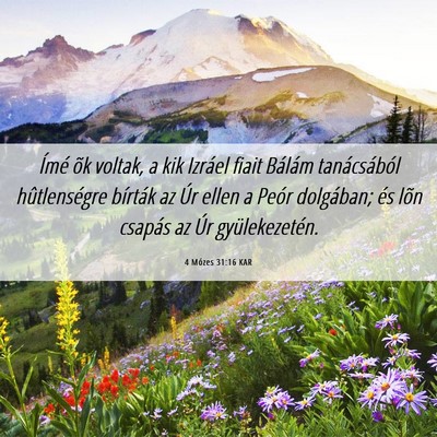 Picture 06 - 4 Mózes 31:16 KAR - Ímé õk voltak, a kik Izráel fiait Bálám - Bible Verse Picture