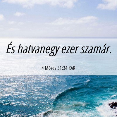 Picture 06 - 4 Mózes 31:34 KAR - És hatvanegy ezer - Bible Verse Picture