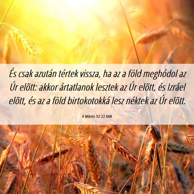 Picture 06 - 4 Mózes 32:22 KAR - És csak azután tértek vissza, ha az a föld - Bible Verse Picture