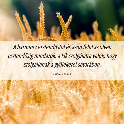 Picture 06 - 4 Mózes 4:39 KAR - A harmincz esztendõstõl és azon felül az - Bible Verse Picture