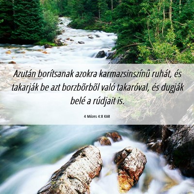 Picture 06 - 4 Mózes 4:8 KAR - Azután borítsanak azokra karmazsinszínû - Bible Verse Picture