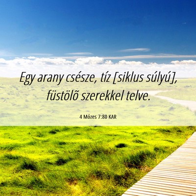 Picture 06 - 4 Mózes 7:80 KAR - Egy arany csésze, tíz [siklus súlyú], - Bible Verse Picture