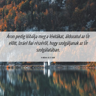 Picture 06 - 4 Mózes 8:11 KAR - Áron pedig lóbálja meg a lévitákat, - Bible Verse Picture