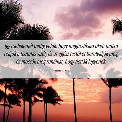 Picture 06 - 4 Mózes 8:7 KAR - Így cselekedjél pedig velök, hogy - Bible Verse Picture