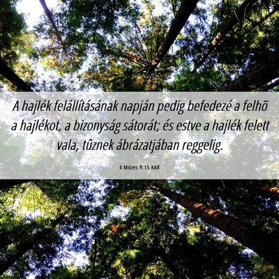 Picture 06 - 4 Mózes 9:15 KAR - A hajlék felállításának napján pedig - Bible Verse Picture