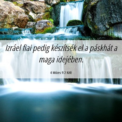 Picture 06 - 4 Mózes 9:2 KAR - Izráel fiai pedig készítsék el a páskhát a - Bible Verse Picture