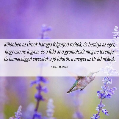 Picture 06 - 5 Mózes 11:17 KAR - Különben az Úrnak haragja felgerjed reátok, - Bible Verse Picture