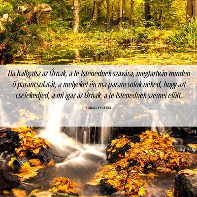 Picture 06 - 5 Mózes 13:18 KAR - Ha hallgatsz az Úrnak, a te Istenednek szavára, - Bible Verse Picture