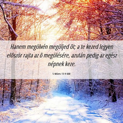 Picture 06 - 5 Mózes 13:9 KAR - Hanem megölvén megöljed õt; a te kezed legyen - Bible Verse Picture