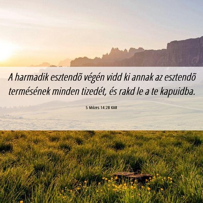Picture 06 - 5 Mózes 14:28 KAR - A harmadik esztendõ végén vidd ki annak az - Bible Verse Picture