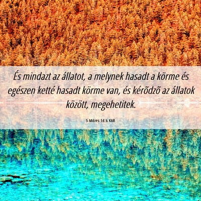 Picture 06 - 5 Mózes 14:6 KAR - És mindazt az állatot, a melynek hasadt a - Bible Verse Picture