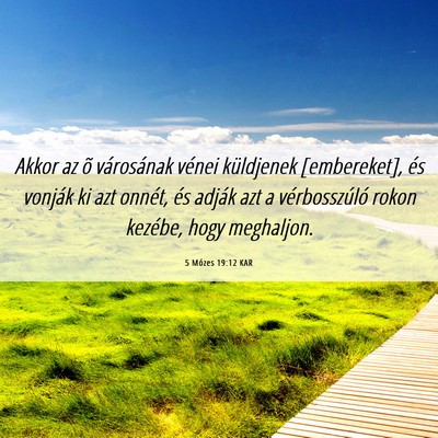 Picture 06 - 5 Mózes 19:12 KAR - Akkor az õ városának vénei küldjenek - Bible Verse Picture